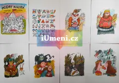 Modrý kolotoč – soubor originálních kolorovaných kreseb ke knize - obrázek