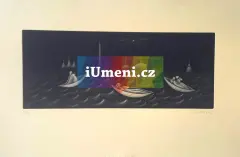 Jan Hísek: Laguna (mezzotinta) - obrázek