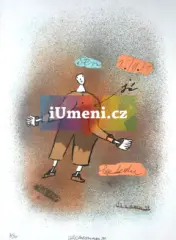 Jiří Šalamoun: Včerejší sen (barevná litografie) - obrázek