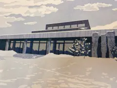 Židenická smuteční síň - Jan Šrámek (risografika) - obrázek